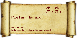 Pieler Harald névjegykártya